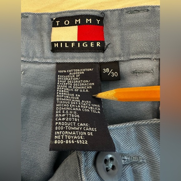 VTG Y2K Tommy Hilfiger Men’s 38x30 100% Cotton Dusty Blue Formal Dress Pant. - Picture 6 of 13